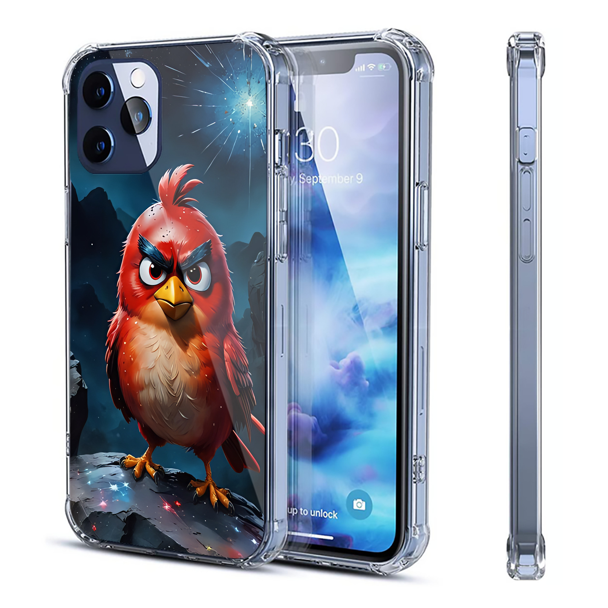 （画像用） Angry Birds アングリーバード 【iPhone 12シリーズ対応】透明スマホケース（クリアソフトケース）